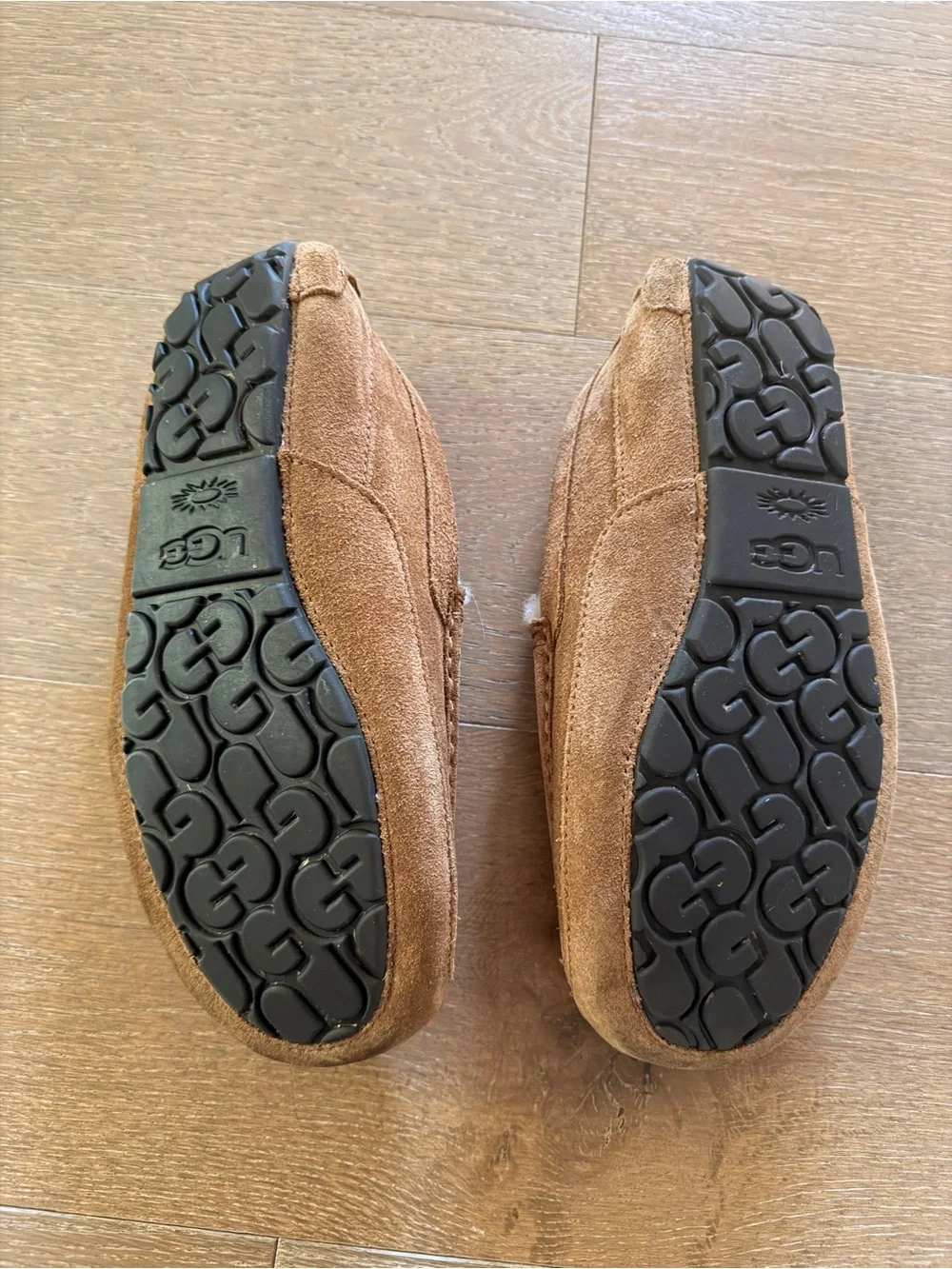 UGG Ascot Chestnut Brown Suede Plush-Lined Moccasin Slippers